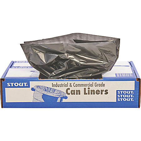 Stout Trash Bags, 1-mil, 7 - 10 Gallons, 24" x 24", Brown, Carton Of 250