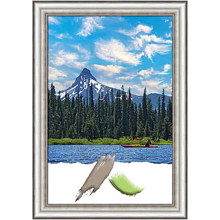 Amanti Art Picture Frame, 29" x 41", Matted For 24" x 36", Salon Silver