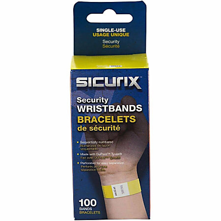 Baumgartens® Wrist Passes, Yellow, Pack Of 100