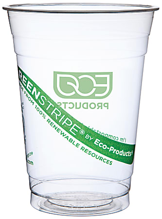 Eco-Products® GreenStripe® Plastic Cold Cups, 16 Oz, Sleeve Of 50