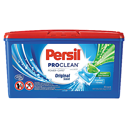 Persil ProClean Power-Caps Detergent Capsules, Original Scent, Box Of 40