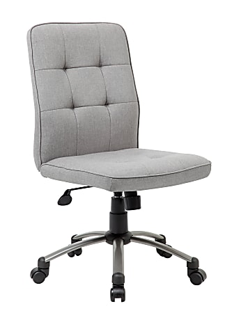 Boss Office Products Modern Fabric Mid-Back Task Chair, Taupe/Pewter