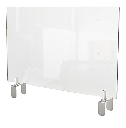 Ghent Partition Extender, Attached Clamp, 30"H x 29"W x 3-7/8"D, Clear