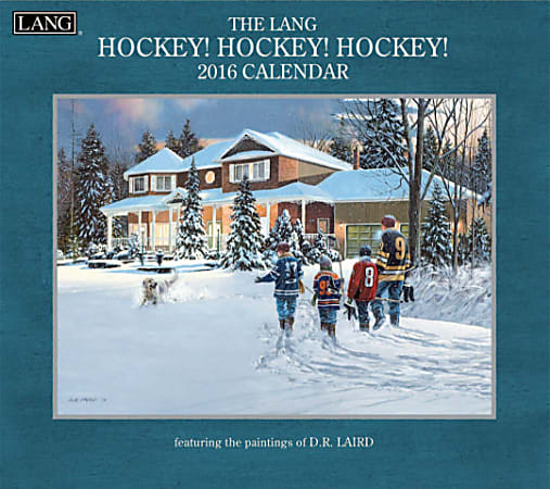 LANG Monthly Wall Calendar, 13 3/8" x 12", Hockey Hockey Hockey, January-December 2016