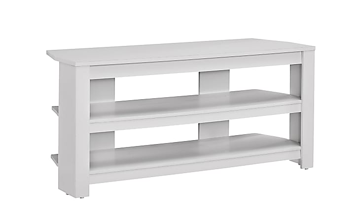 Monarch Specialties TV Stand, 3-Shelf, For Flat-Panel TVs Up To 40", White