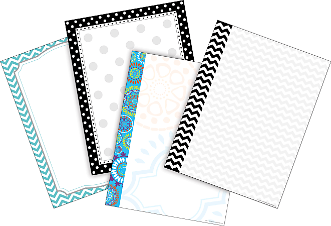 Barker Creek Paper Set, 8 1/2" x 11", Chevron & Dots, Pack Of 200 Sheets