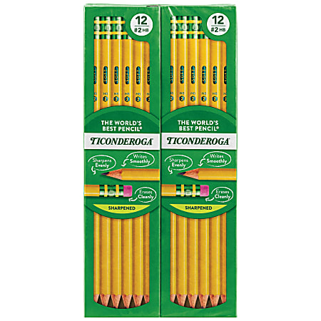 Ticonderoga® Pencils, Presharpened, #2 Lead, Soft, Pack of