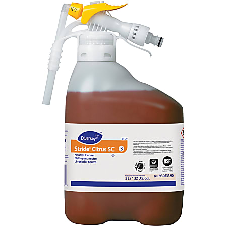 Stride Neutral Cleaner, Citrus, 1.32 gal Bottle