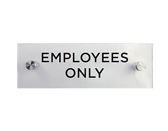 COSCO® "Employees Only" Office Sign, 3" x 9", Clear
