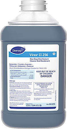 Diversey Virex II 256 Disinfectant, Mint Scent, 84.5 Oz, Pack Of 2
