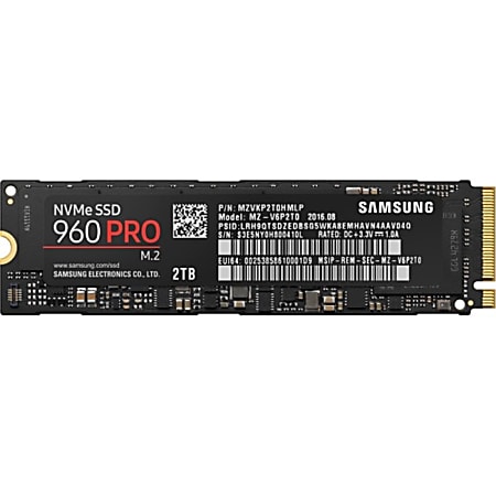 Samsung 960 PRO MZ-V6P2T0BW 2 TB Solid State Drive - M.2 Internal - PCI Express (PCI Express 3.0 x4) - 3500 MB/s Maximum Read Transfer Rate