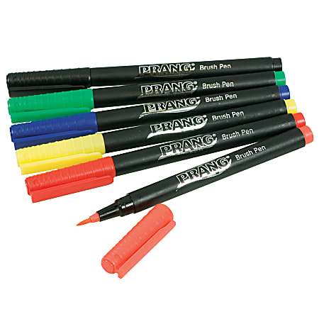 Prang® Brush Pens, Classic Colors, Pack Of 6