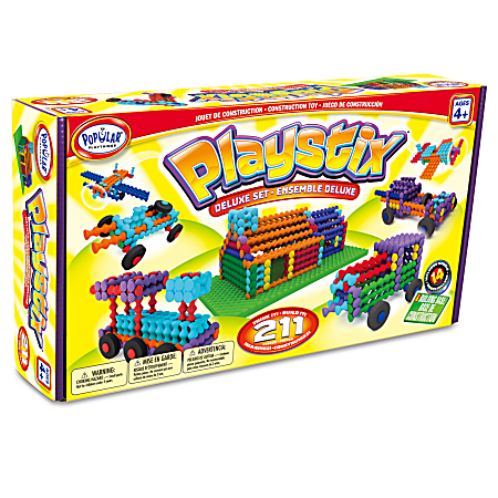 Popular Playthings Playstix 211-Piece Deluxe Set, Assorted Colors