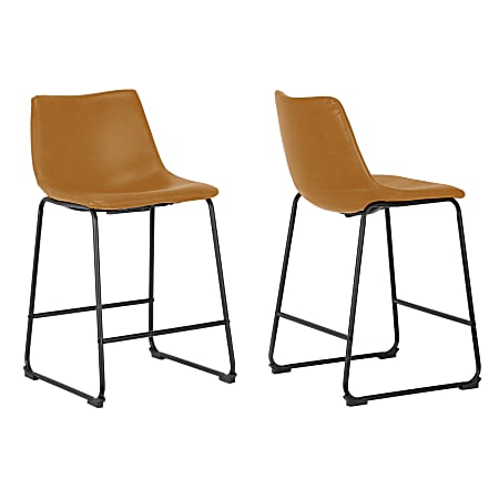 Glamour Home Adan Bar Stools, Light Brown, Set Of 2 Stools