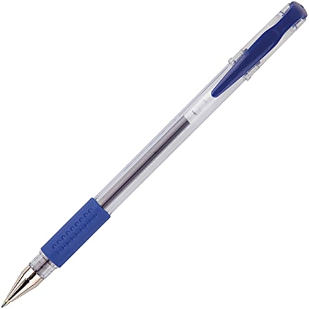 Integra Gel Ink Stick Pens, Clear Barrel, Blue Ink, Pack Of 12 Pens