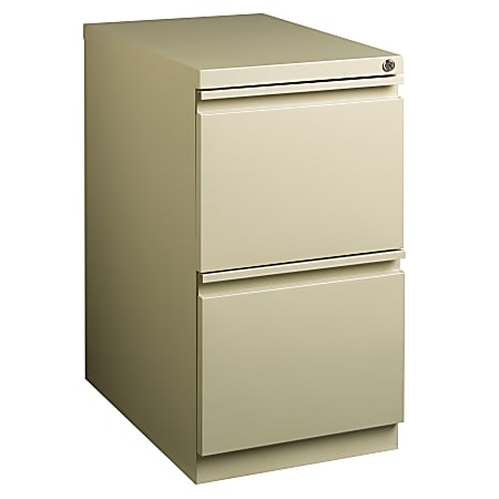 WorkPro® 23"D Vertical 2-Drawer Mobile Pedestal File Cabinet, Putty