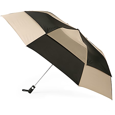 Totes Folding Golf Umbrella Large BlackTan Office Depot