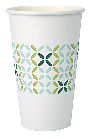 Highmark® Hot Coffee Cups, 16 Oz, Blue/Green/Brown, Pack Of 50