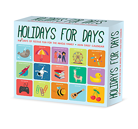 2024 Willow Creek Press Page-A-Day Daily Desk Calendar, 5" x 6", Daily Holidays, January To December
