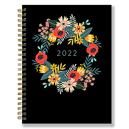 TF Publishing Weekly/Monthly Planner, 8" x 6-1/2", Floral Wreath, January To December 2022