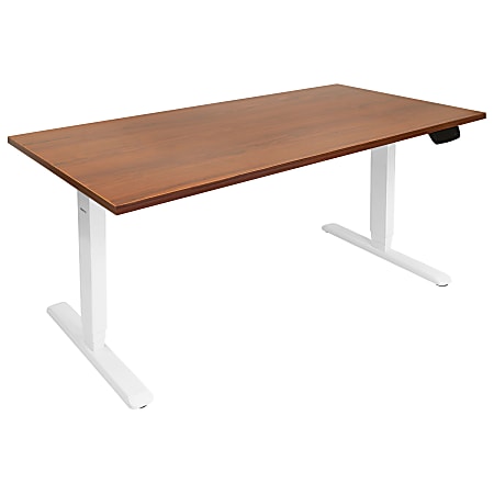 Mount-It! Dual-Motor Electric Standing Desk With Adjustable Height And 55"W Tabletop, Brown