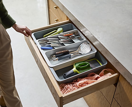 Joseph Joseph DrawerStore Expanding Cutlery And Utensil Organizer, Stone, Total Qty 1