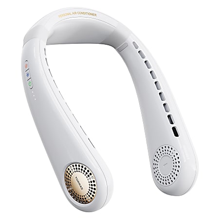 Torras COOLiFY Air 3-Speed Portable Neck Fan, 2-1/2”H x 6-7/8”W x 10-1/4”D, White