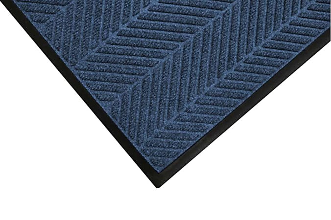 M+A Matting WaterHog Max Herringbone Classic Mat, 6' x 10', Black Smoke, Smooth backing