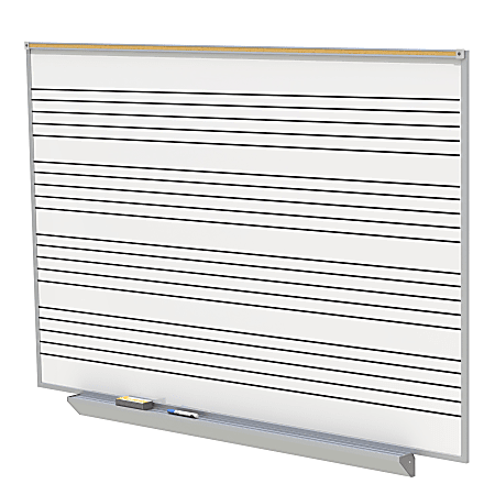 Ghent A2M Magnetic Dry-Erase Whiteboard, Porcelain, 48-1/2” x 72-1/2”, White, Satin Aluminum Frame