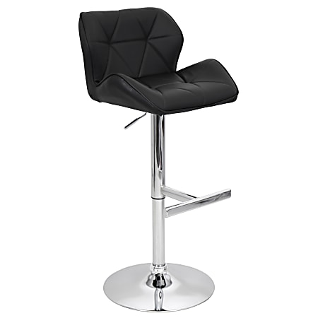 LumiSource Jubilee Bar Stool, Black/Chrome