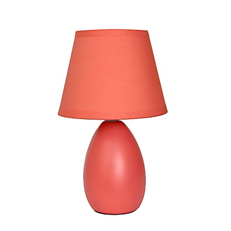 Simple Designs Mini Egg Table Lamp, 9 1/2"H, Orange Shade/Orange Base