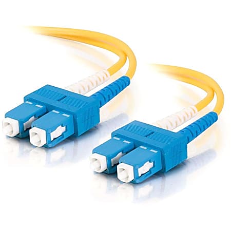 C2G 6m SC-SC 9/125 OS1 Duplex Singlemode PVC Fiber Optic Cable (USA-Made) - Yellow