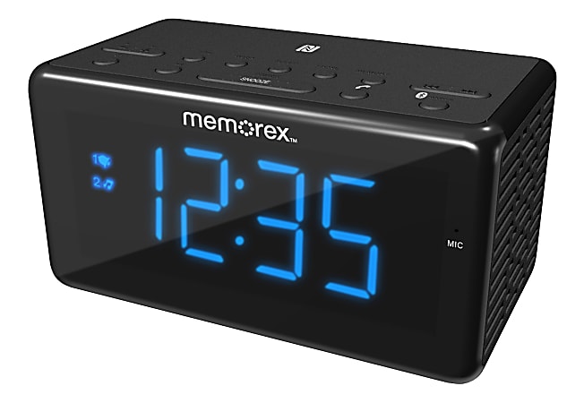 Memorex® Bluetooth® Clock Radio, 3-5/16"H x 3-1/16"H x 6-1/8"D, Black