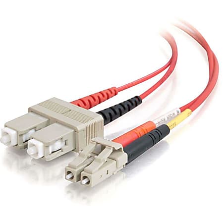 C2G-5m LC-SC 62.5/125 OM1 Duplex Multimode Fiber Optic Cable (Plenum-Rated) - Red - Fiber Optic for Network Device - LC Male - SC Male - 62.5/125 - Duplex Multimode - OM1 - Plenum-Rated - 5m - Red