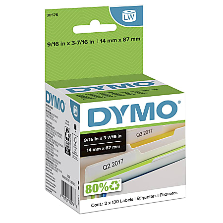 DYMO® LabelWriter® White File Folder Label, 30576, 9/16" x 3 7/16"