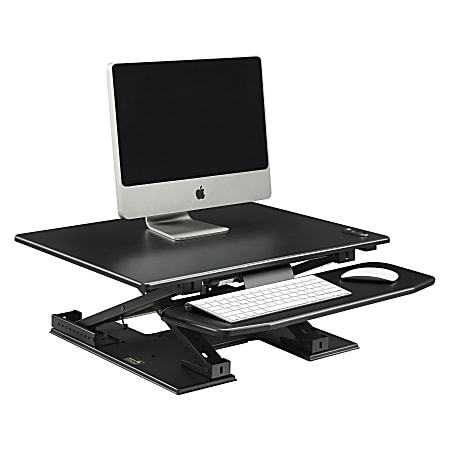 Lorell® Electric Sit-To-Stand Desk Riser, 17-2/10"H x 31-1/2"W x 24-3/8"D, Black