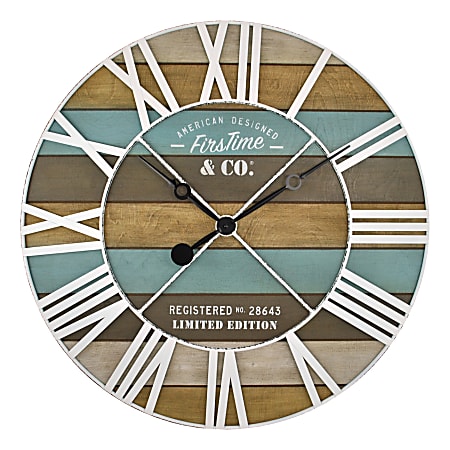 FirsTime & Co.® Maritime Planks Wall Clock, Multicolor