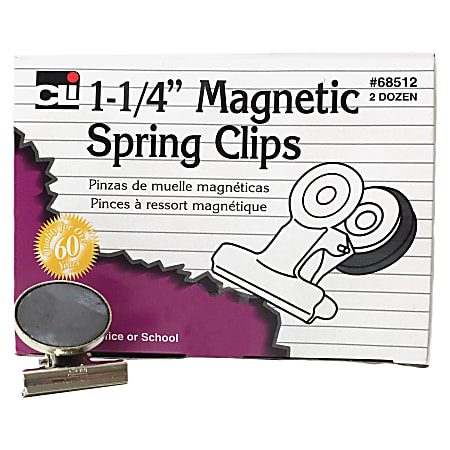 CLI Magnetic Spring Clips - 1.3" Length - 24 / Box