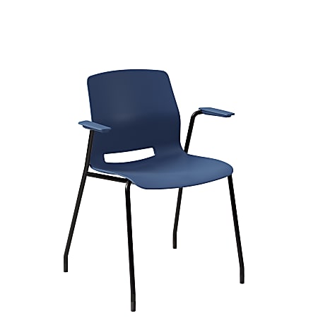KFI Studios Imme Stack Chair With Arms, Navy/Black