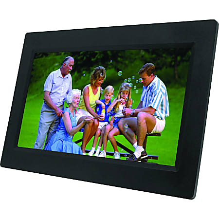 Naxa 10.1" TFT LED Digital Photo Frame - 10.1" LED Digital Frame - Black - 1024 x 600 - Cable - 16:9 - JPEG - Automatic Image Rotation, Clock, Slideshow, Zoom, Calendar - USB - Desktop