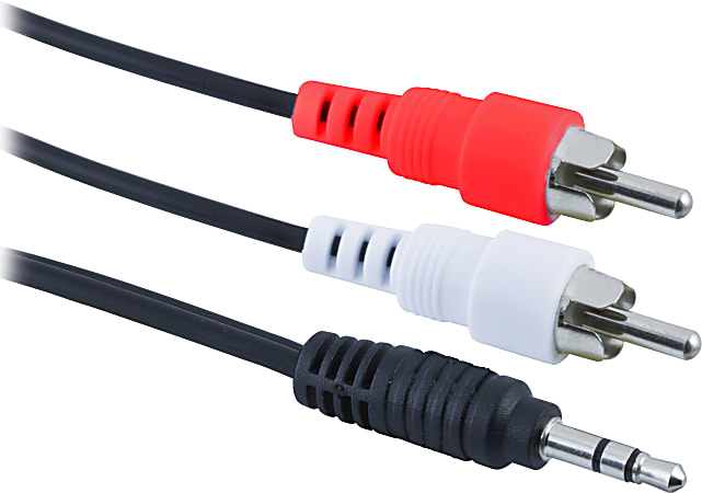 6 ft Stereo Audio Cable 3.5mm to 2x RCA - Audio Cables and Adapters