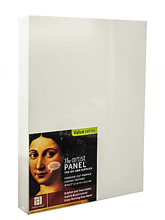 Ampersand Artist Panel Canvas Texture Cradled Profile, 9" x 12", 1 1/2", Pack Of 2