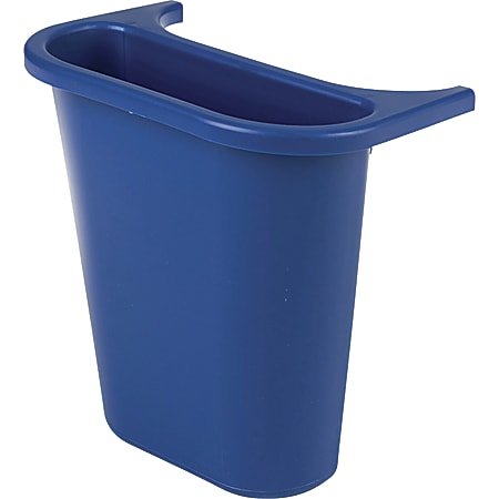 Rubbermaid® Commercial Saddlebasket Side Recycling Bin, 1.19 Gallons, Blue