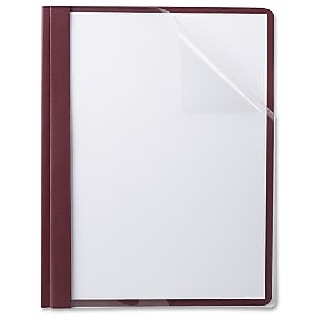 TOPS Oxford Linen Finish Clear Front Report Covers - Letter - 8 1/2" x 11" Sheet Size - 85 Sheet Capacity - 3 x Double Tang Fastener(s) - 1/2" Fastener Capacity for Folder - Linen - Burgundy - 25 / Box