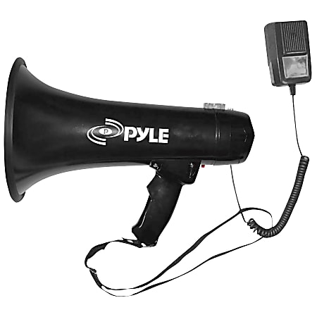 PylePro 40W Professional Megaphone/Bullhorn, 9-1/2”H x 8-1/4”W x 13-1/4”D, Black