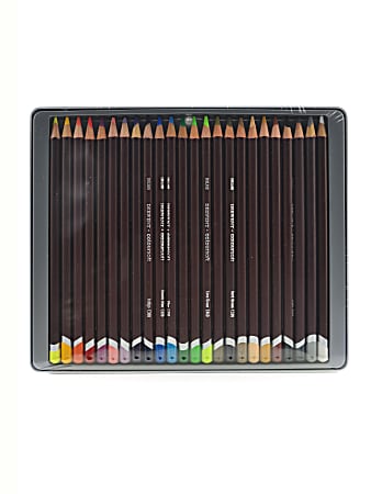 Derwent Coloursoft Pencil Set, Assorted Colors, Set Of 24 Pencils