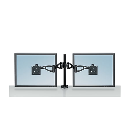 Fellowes Professional Mounting Dual Arm For Flat Panel Display, 22"H x 4 7/16"W x 38 13/16"D, Black