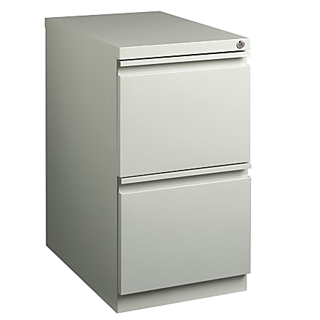 WorkPro® 23"D Vertical 2-Drawer Mobile Pedestal File Cabinet, Light Gray
