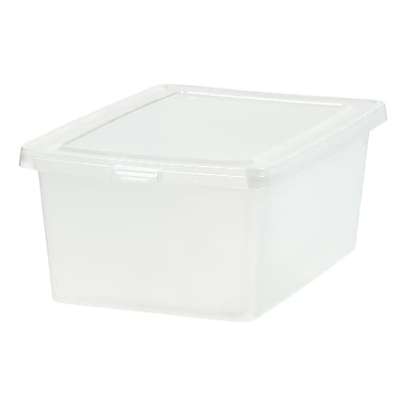 Iris® Snap Top Storage Boxes, 4.25 Gallon, Clear, Set Of 8 Boxes, 585103