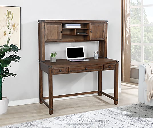 Walnut desk top with hutch